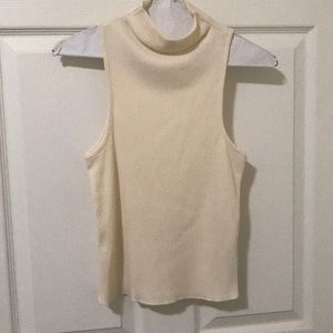 Topshop Ribbed, mock neck sleeveless sweater